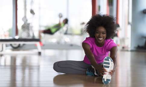 Young woman warming up