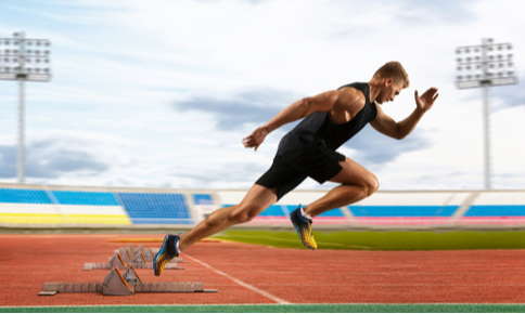 Man running on a track