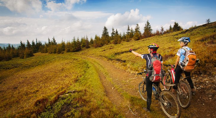 people riding bikes